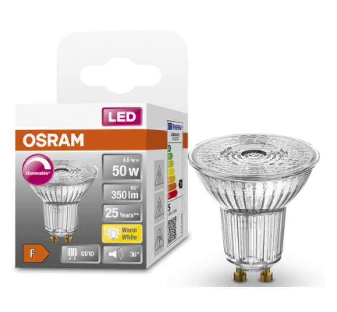 Osram Лампочка Osram LED PAR16 DIM 50 36 4,5W/927 230V GU10 (4058075797888)