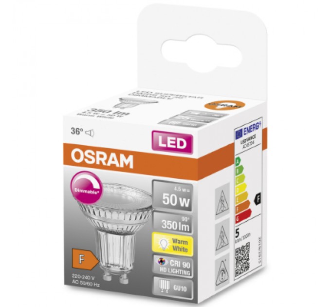 Osram Лампочка Osram LED PAR16 DIM 50 36 4,5W/927 230V GU10 (4058075797888)