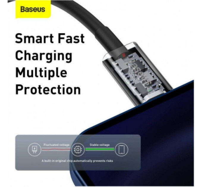 Baseus Дата кабель USB-C to Lightning 1.0m 20W Superior Series Black Baseus (CATLYS-A01)