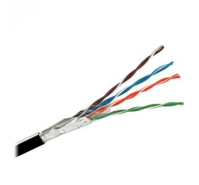 Кабель мережевий Kingda UTP 305м, cat 5e, CU, 4 pairs, 24AWG, PE, outside, black (KDUT8013)