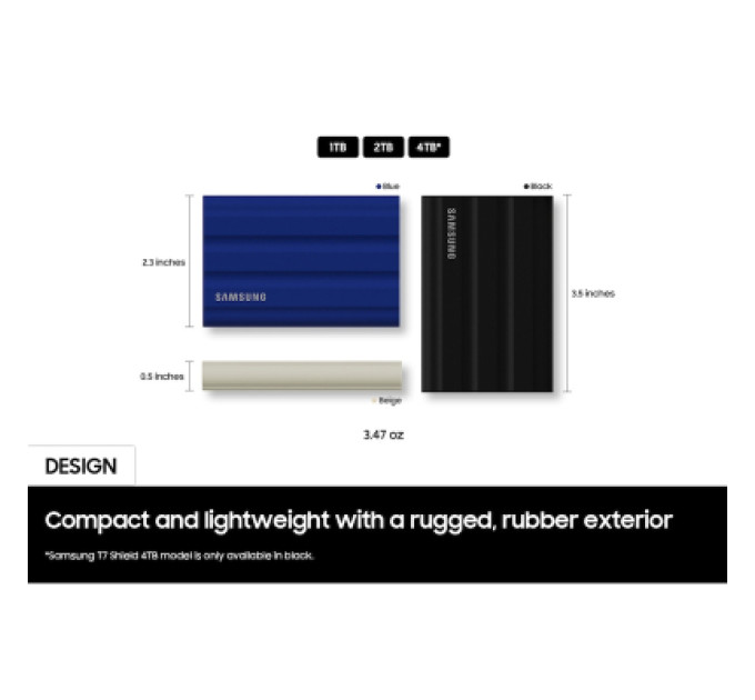 Samsung Накопичувач SSD USB 3.2 2TB T7 Shield Samsung (MU-PE2T0R/WW)