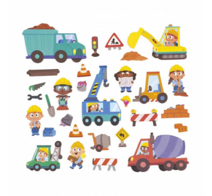 Janod Розвиваюча іграшка Janod Магнітні історії Будівельний майданчик 30 елементів (J05454)