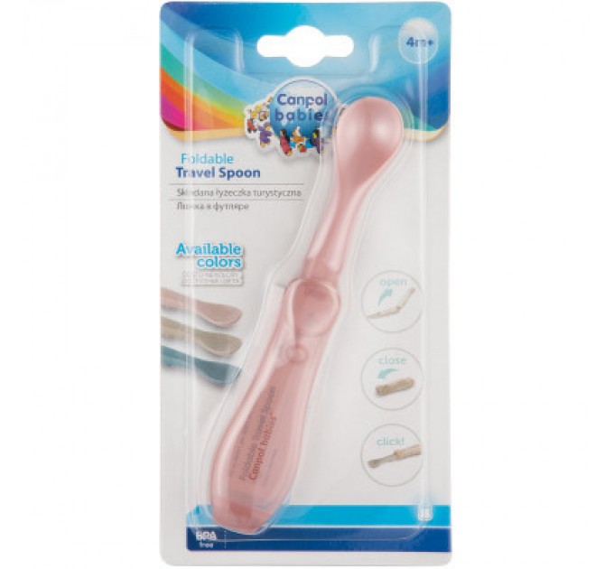 Canpol babies Набір дитячого посуду Canpol babies Ложечка cкладна дорожня - рожева (56/611_pin)