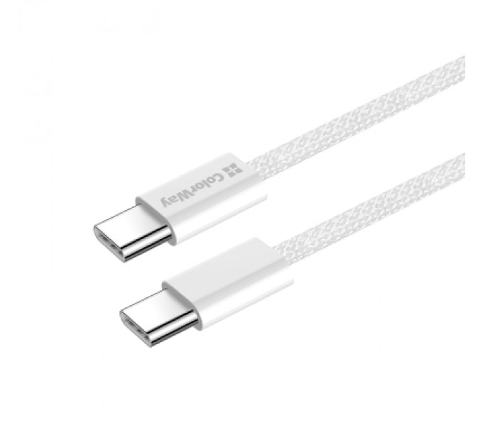 ColorWay Дата кабель USB-C to USB-C 2.0m (braided cotton) (PD Fast Charging 60W) 3.0А grey ColorWay (CW-CBPDCC068-GR)