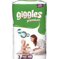 Підгузки Giggles Premium Midi 4-9 кг 48 шт (8680131201594) Підгузки Giggles Premium Midi 4-9 кг 48 шт (8680131201594)