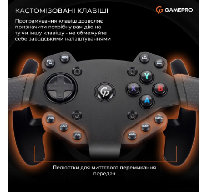 GamePro Кермо GamePro RW575PM з педалями та коробкою передач XBOXONE/PS4/PS3/PC/SWITCH (RW575PM)