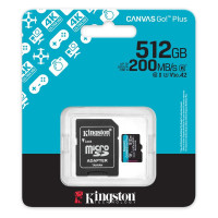 Карта пам'яті Kingston 512GB microSDXC сlass 10 UHS-I U3 V30 A2 Canvas Go Plus G4 (SDCG4/512GB)