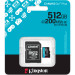 Kingston Карта пам'яті Kingston 512GB microSDXC сlass 10 UHS-I U3 V30 A2 Canvas Go Plus G4 (SDCG4/512GB)