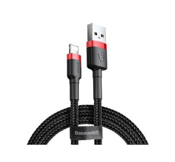 Baseus Дата кабель USB 2.0 AM to Lightning 0.5m Cafule 2.4A red+black Baseus (CALKLF-A19)