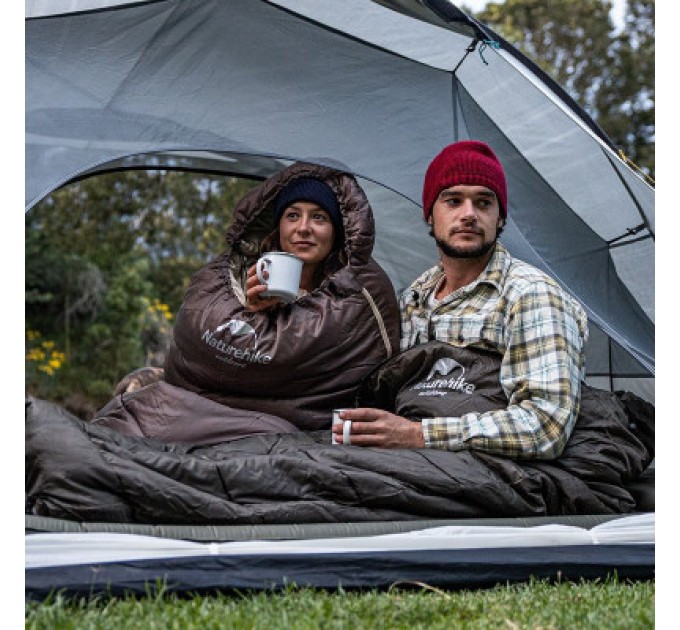 Naturehike Спальний мішок Naturehike з капюшоном U250 NH20MSD07 (6°C) лівий, коричневий (6927595767207-L)