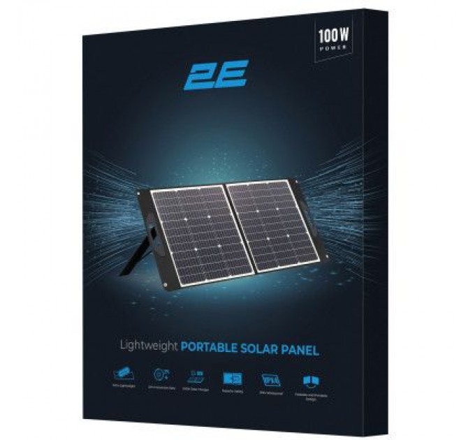 2E Портативна сонячна панель 2E 100 Вт, 2S, 3M Anderson, QC3.0, 24 Вт+Type-C 45 Вт (2E-PSPLW100)