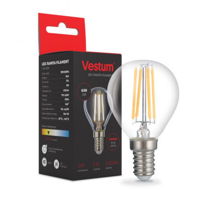 Vestum Лампочка Vestum G45 Е14 5Вт 220V 3000К (1-VS-2230)