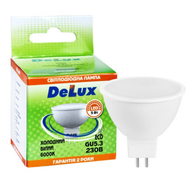Delux Лампочка Delux JCDR 5Вт 6000K 220В GU5.3 (90001294)