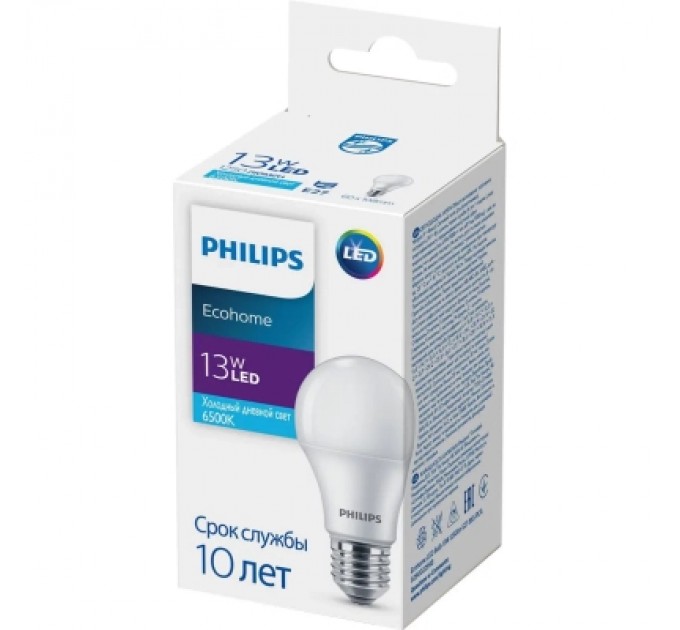 Philips Лампочка Philips Ecohome LED Bulb 13W 1250lm 865 E27 RCA (929002299817)