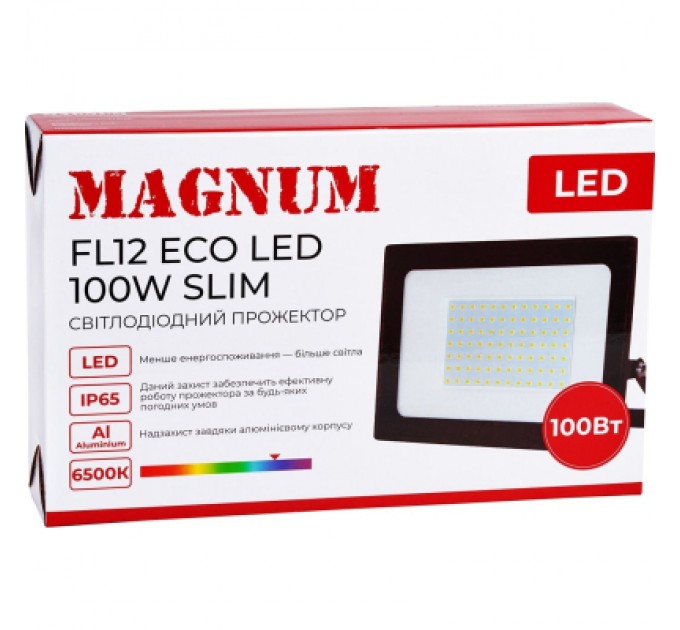 MAGNUM Прожектор MAGNUM FL12 ECO LED 100Вт slim 6500К IP65 (90018087)