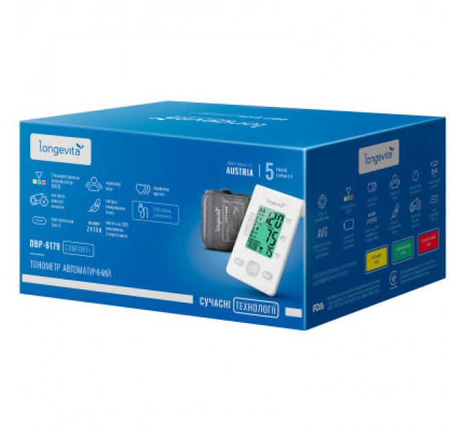 Longevita Тонометр Longevita Авт.вимір.артер.тиску LONGEVITA DBP-6179 (DBP-6179)