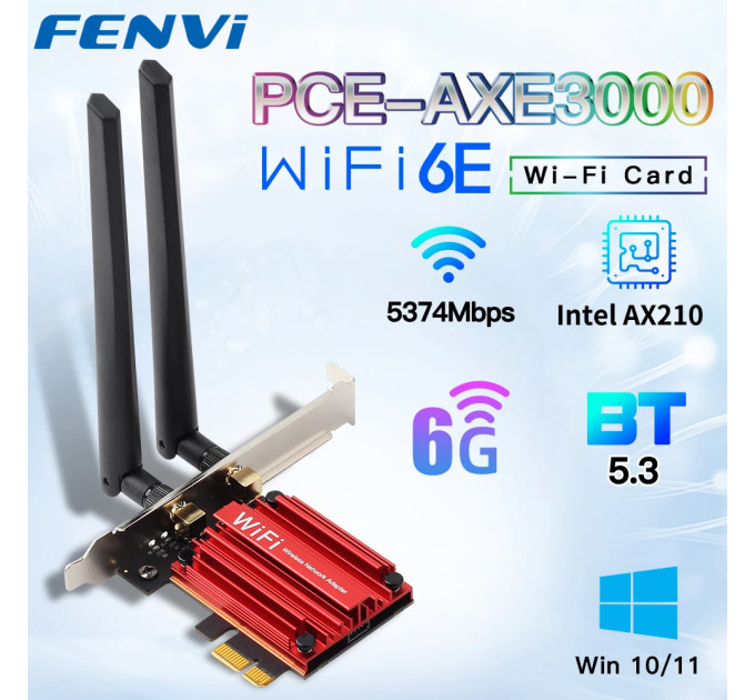 Fenvi Бездротовий адаптер Fenvi PCE-AXE3000 (Intel AX210)