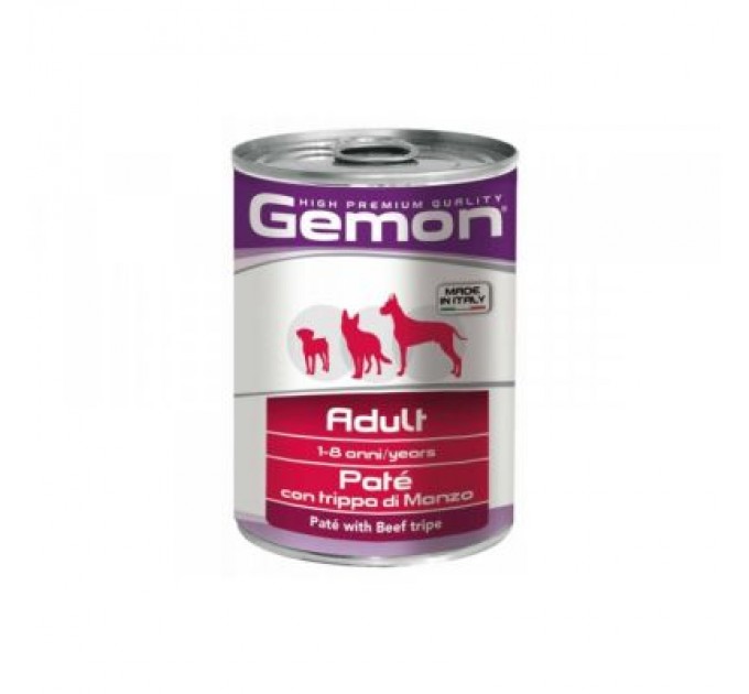 Gemon Консерви для собак Gemon Dog Wet Adult паштет з яловичим рубцем 400 г (8009470387804)