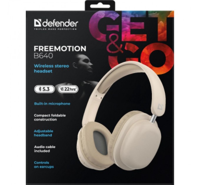 Defender Навушники Defender FreeMotion B640 Bluetooth Beige (63642)