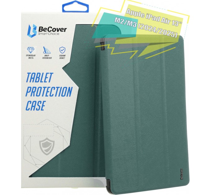 BeCover Чохол BeCover з кріпленням Apple Pencil для Apple iPad Air 13" M2 2024 Dark Green (711458)