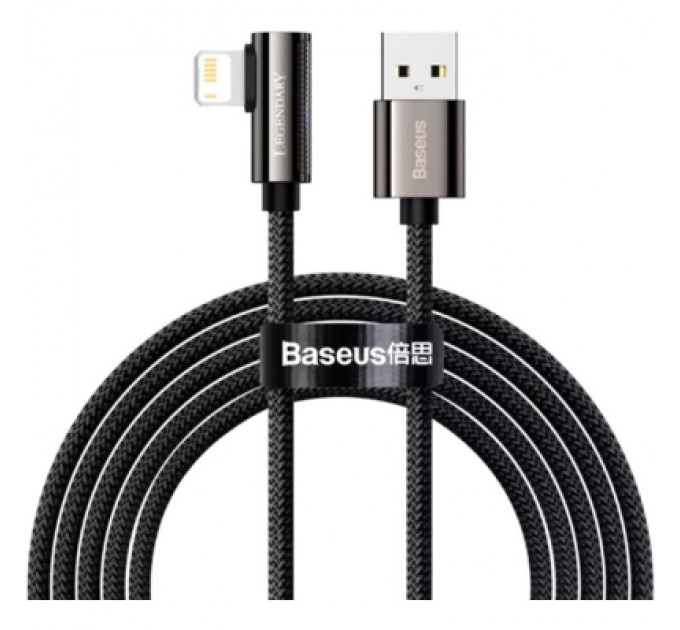 Baseus Дата кабель USB 2.0 AM to Lightning 1.0m CALCS 2.4A 90 Legend Series Elbow Black Baseus (CALCS-01)