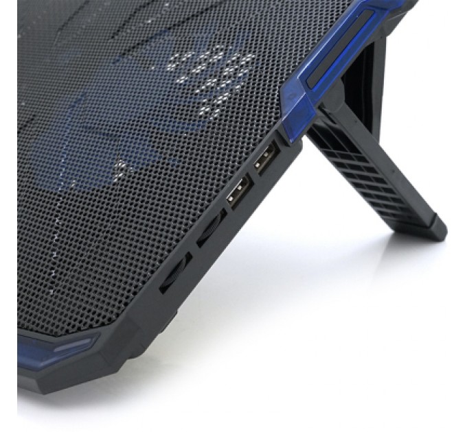 IceCoorel Підставка до ноутбука IceCoorel 10-15.6", 2*140mm + 3*70mm 1400 RPM, 2*USB, 410x290x26mm, Blue (A2)