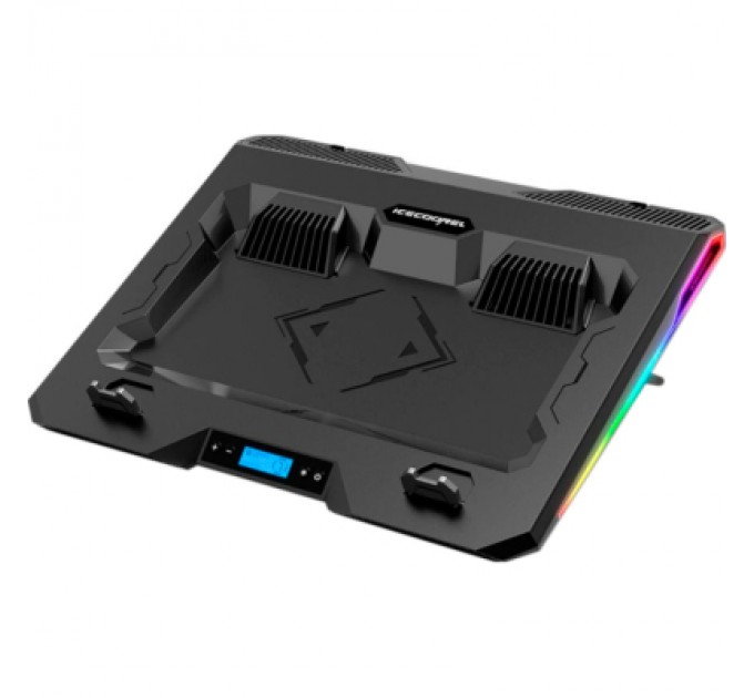 IceCoorel Підставка до ноутбука IceCoorel 10-15.6", 2*60mm 2800 RPM, USB2.0+LCD+speed control., 400x350x45mm (A3)