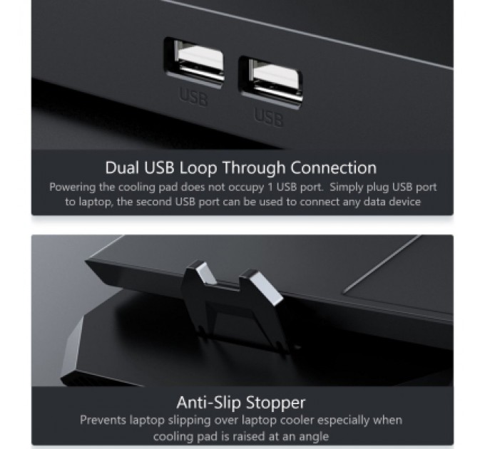 IceCoorel Підставка до ноутбука IceCoorel 10-15.6", 2*60mm 2800 RPM, USB2.0+LCD+speed control., 400x350x45mm (A3)