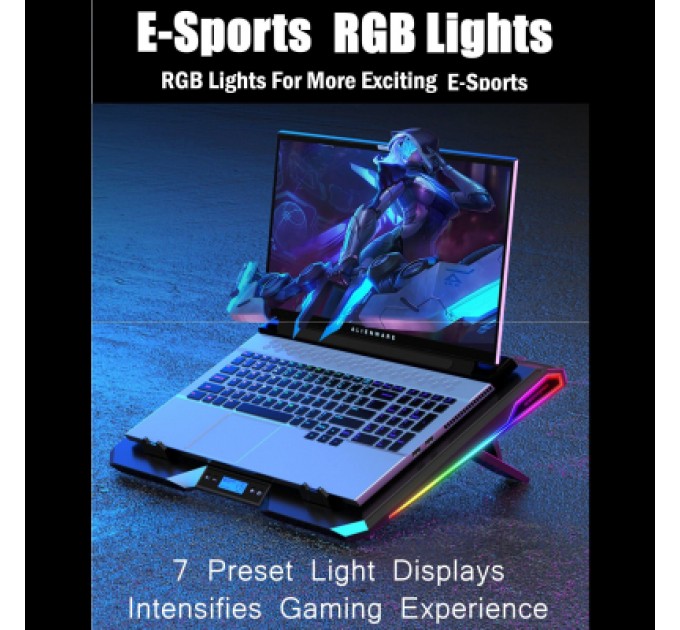 IceCoorel Підставка до ноутбука IceCoorel 10-15.6", 2*60mm 2800 RPM, USB2.0+LCD+speed control., 400x350x45mm (A3)