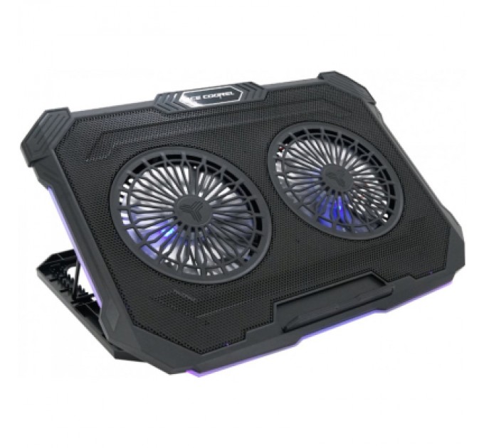 IceCoorel Підставка до ноутбука IceCoorel 10-17", 2*125mm 1200 RPM, 2*USB, 415x293x26.5mm, RGB (F8)