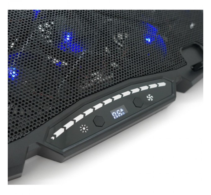 IceCoorel Підставка до ноутбука IceCoorel 10-17", 15*60mm 2500 RPM, TYPE-C+USB, 400x305x39mm, Black (K12)