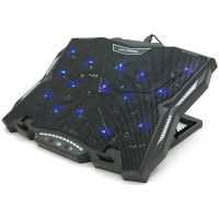 Підставка до ноутбука IceCoorel 10-17", 15*60mm 2500 RPM, TYPE-C+USB, 400x305x39mm, Black (K12)