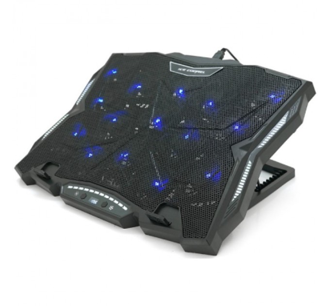 IceCoorel Підставка до ноутбука IceCoorel 10-17", 15*60mm 2500 RPM, TYPE-C+USB, 400x305x39mm, Black (K12)