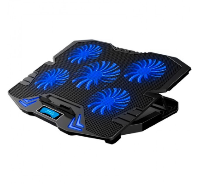 IceCoorel Підставка до ноутбука IceCoorel 10-15", 1*125mm 1400 RPM + 4*70mm 2500 RPM, 2*USB, 365x297x30mm, Blue (K5Bl)