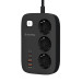 ColorWay Фільтр живлення ColorWay CW-CHE34PDB GaN3 Pro PD 65W (2USB-A + 2 TYPE-C) 3 розетки, 4 USB, 2 м, чорний