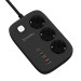 ColorWay Фільтр живлення ColorWay CW-CHE34PDB GaN3 Pro PD 65W (2USB-A + 2 TYPE-C) 3 розетки, 4 USB, 2 м, чорний