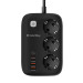 ColorWay Фільтр живлення ColorWay CW-CHE34PDB GaN3 Pro PD 65W (2USB-A + 2 TYPE-C) 3 розетки, 4 USB, 2 м, чорний