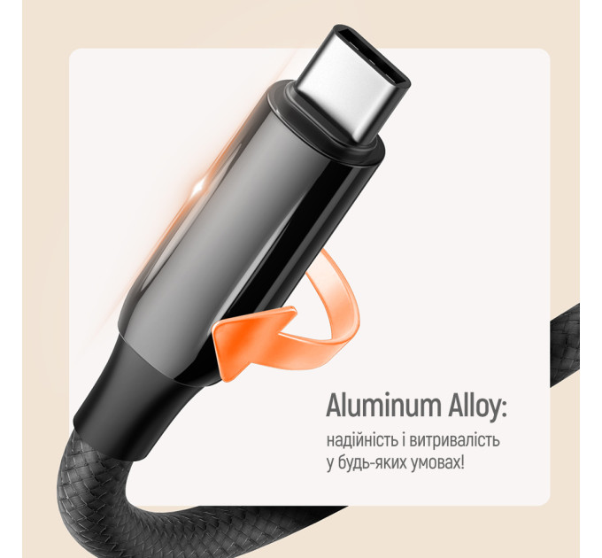 ColorWay Кабель ColorWay USB Type-C + USB Type-C (M/M), 5.0 А, 2 м, Black (CW-CBPDCC070-BK)