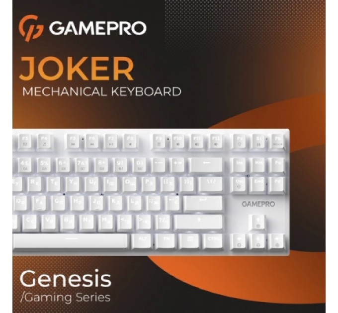 GamePro Клавіатура GamePro Genesis Joker MK124W Outemu Red Switch USB UA White (MK124W)