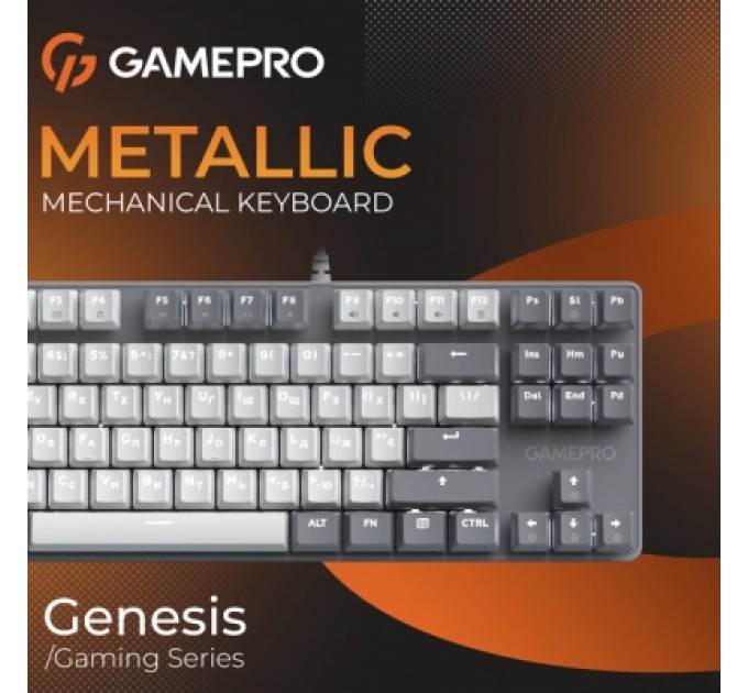 GamePro Клавіатура GamePro Genesis Metallic MK110G Outemu Red Switch USB UA Gray (MK110G)