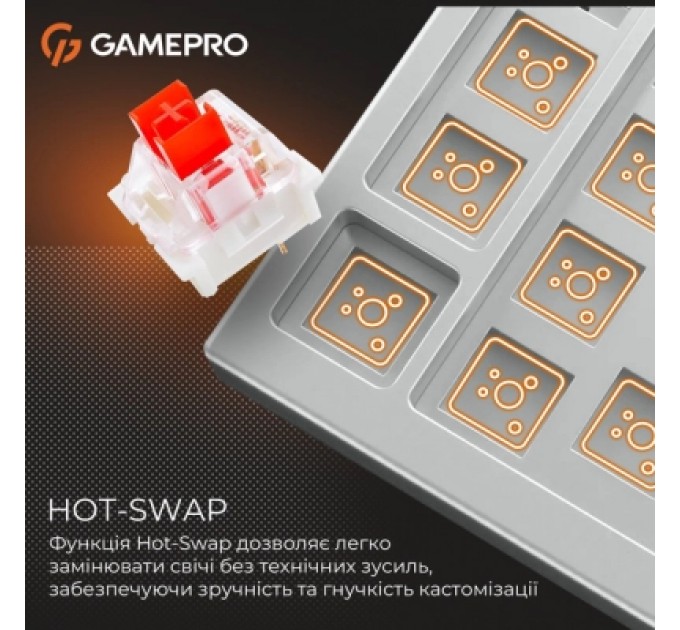 GamePro Клавіатура GamePro Genesis Metallic MK110W Outemu Red Switch USB UA White (MK110W)