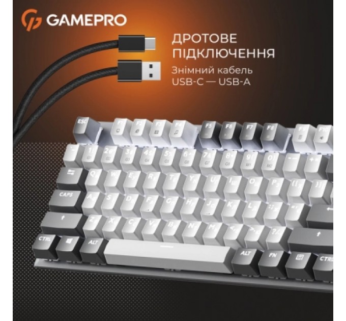GamePro Клавіатура GamePro Genesis Metallic MK144G Outemu Red Switch USB UA Gray (MK144G)