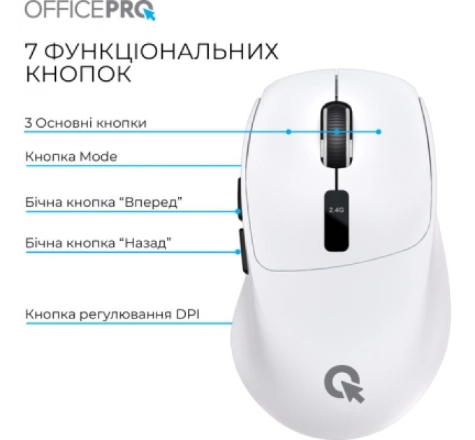 OfficePro Мишка OfficePro M398W Wireless/Bluetooth White (M398W)