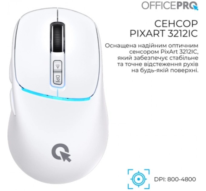 OfficePro Мишка OfficePro M468W Wireless/Bluetooth White (M468W)