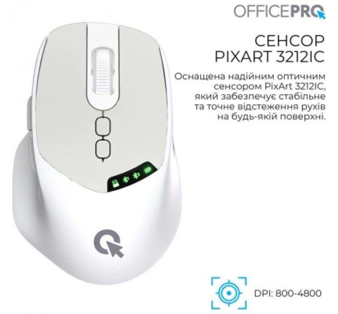 OfficePro Мишка OfficePro M520W Wireless/Bluetooth White (M520W)