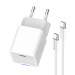 ColorWay Мережевий зарядний пристрій ColorWay GaN Mini 25W PD Port PPS USB-C White (CW-CHS052PDC-WT) + кабель USB Type-C