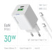 ColorWay Мережевий зарядний пристрій ColorWay GaN Mini 30W PD Port PPS USB (Type-C PD + USB QC4.0) White (CW-CHS053PDC-WT) + кабель USB Type-C