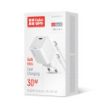 ColorWay Мережевий зарядний пристрій ColorWay GaN Mini 30W PD Port PPS USB-C White (CW-CHS054PDC-WT) + кабель USB Type-C