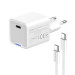 ColorWay Мережевий зарядний пристрій ColorWay GaN Mini 30W PD Port PPS USB-C White (CW-CHS054PDC-WT) + кабель USB Type-C