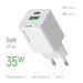 ColorWay Мережевий зарядний пристрій ColorWay GaN Mini 35W PD Port PPS USB (Type-C PD + USB QC4.0) White (CW-CHS055PD-WT)
